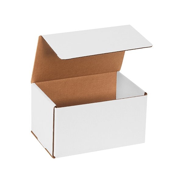 Box Packaging Corrugated Mailers, 9"L x 6"W x 5"H, White M965 - main